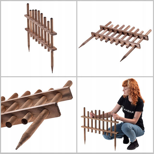 Kadax Wooden Garden Border in Brown Color 35x60cm