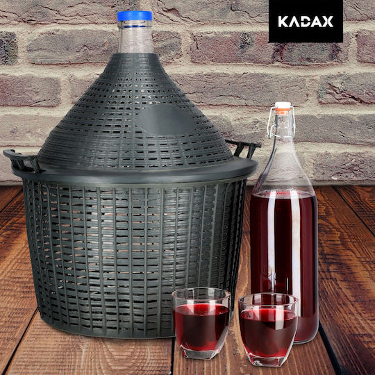 Kadax Μπουκάλι Νερού Γυάλινο με Φελλό Διάφανο 2000ml