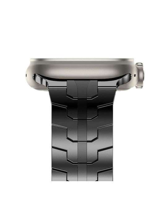 Techsuit Armband Rostfreier Stahl Schwarz (Apple Watch 44/45/46mm/Ultra 49mm)