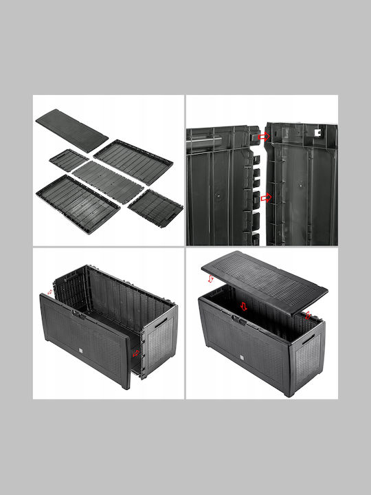 Kadax Outdoor Storage Box 310lt Gray L119xW48xH60cm