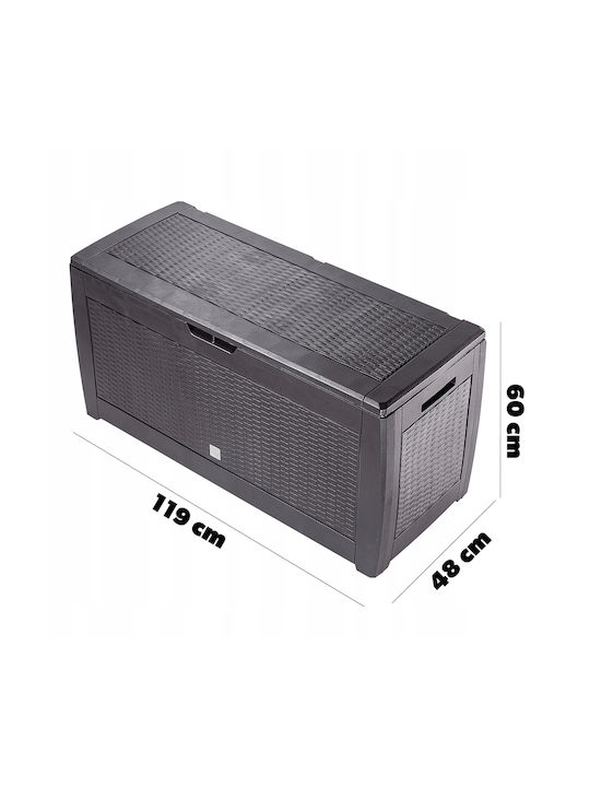 Kadax Cutie de depozitare pentru exterior Plastic 310lt Maro L119xW48xH60buc