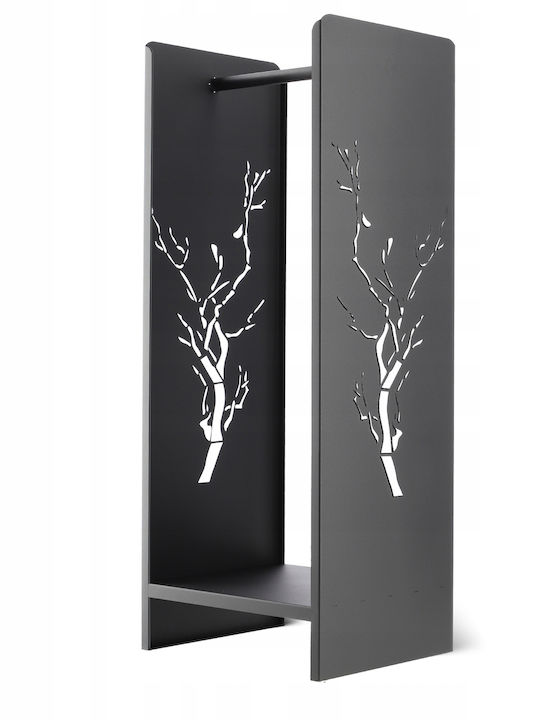 Kadax Μεταλλικό Ράφι Αποθήκευσης Ξύλων 36x31x91cm Μαύρο