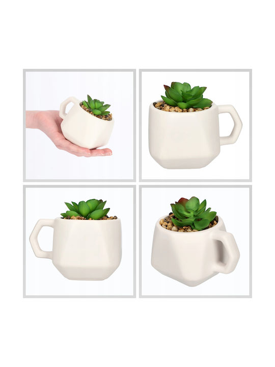 Plantă Artificială în Ghiveci Mic Planta suculentă White Kadax