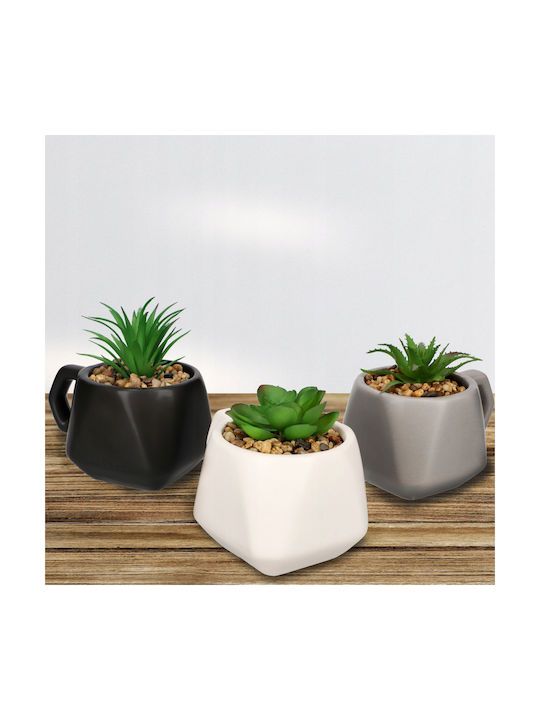Plantă Artificială în Ghiveci Mic Planta suculentă White Kadax