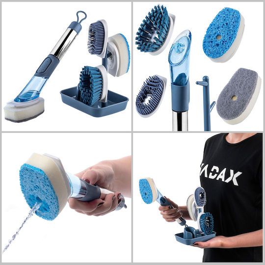 Kadax 32666 Πλαστική Βούρτσα Καθαρισμού με Λαβή για Πιάτα Μπλε