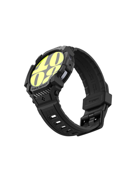 Spigen Rugged Armor Pro Θήκη Σιλικόνης σε Μαύρο χρώμα για Samsung Galaxy Watch 7 (40 mm)