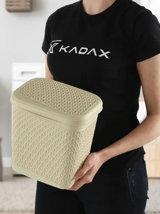 Kadax Wäschekorb Kunststoff 6lt mit Deckel Beige