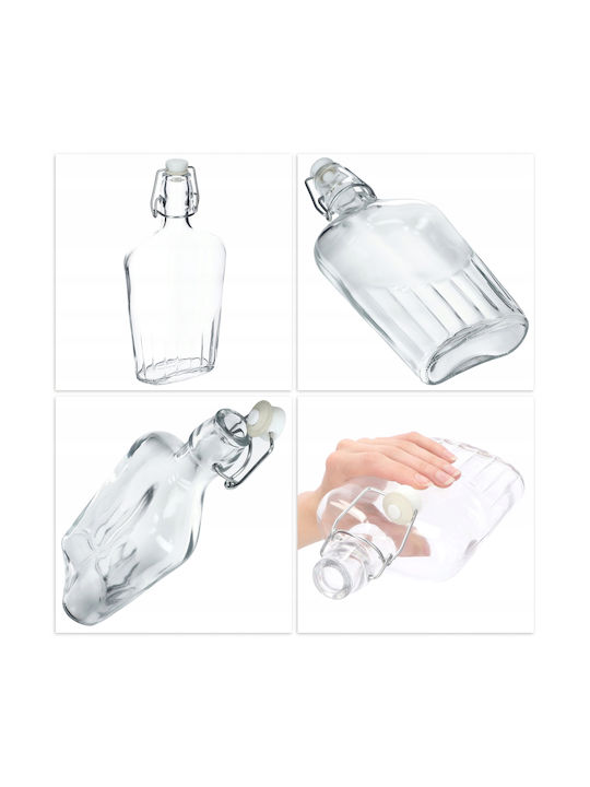 Kadax Flasche Wasser Glas mit Clip Transparent 500ml 6 Stück