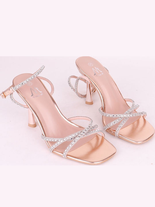Damen Sandalen Rosa Gold