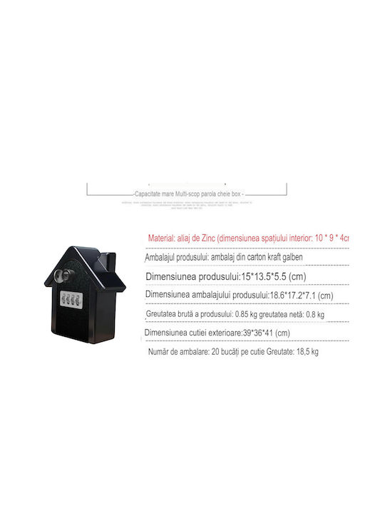 Astro Suport de chei cu combinație cu încuietoare 15x13.5x5.5cm