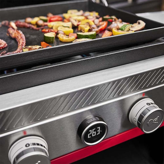 Weber Slate GPSB Premium Griddle Grătar pe gaz cu 3 buc 10.6kW și Arzător Lateral