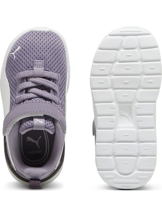 Anzarun Lite AC Kids Sports Shoes Running with Hoop & Loop Closure Purple