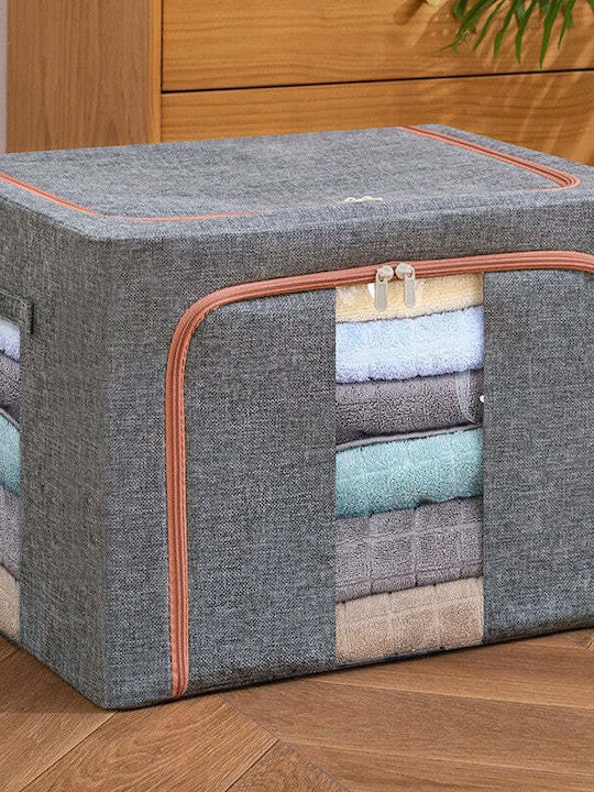 Tesatura Cutie de Depozitare cu Capac Gri 60x42x40cm 1buc