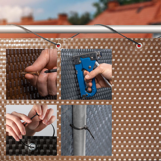 Kadax Material pentru Împrejmuire Grădină 100x100buc 1buc Brown