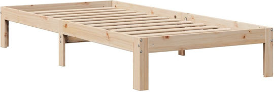 Holz-Einzelbett Braune mit Lattenrost für Matratze 82x200cm