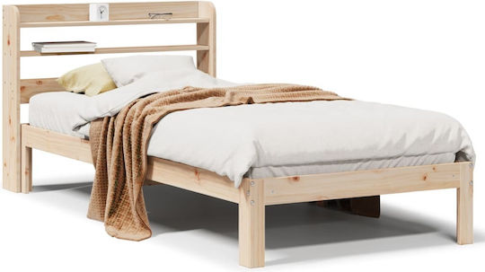 Holz-Einzelbett Braune mit Lattenrost für Matratze 82x200cm