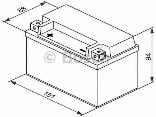 Bosch Motorradbatterie YTX7A-BS 105A mit Kapazität 6Ah