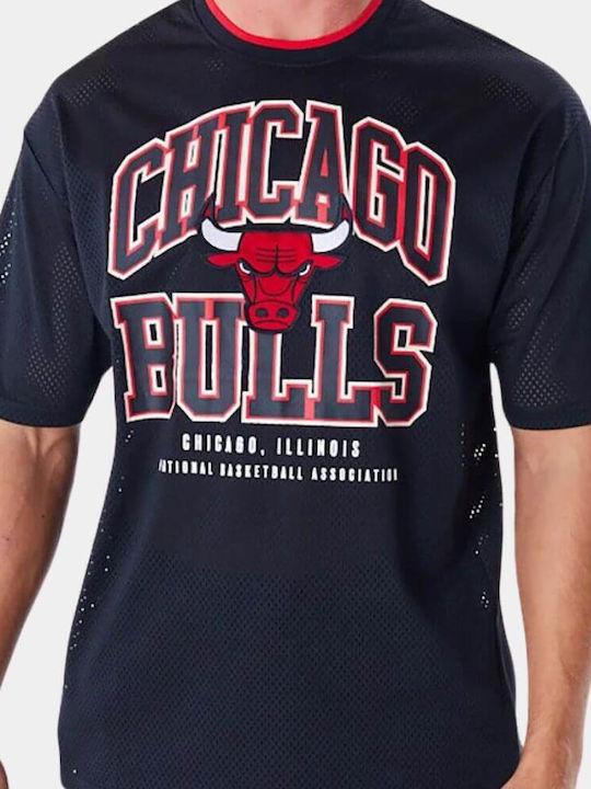 New Era Patch Chicago Мъжко Спортно Тениска с Къс Ръкав Черно