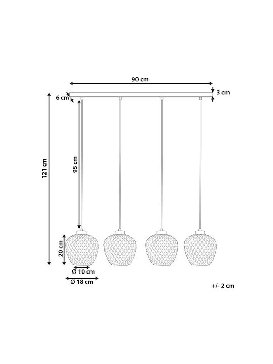 Beliani Suspendat Candelabru Gri