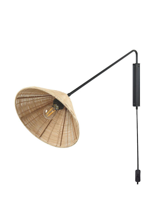 Beliani Beige Wall Lamp With Plug