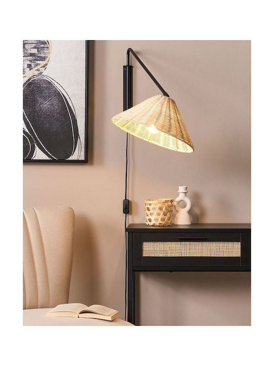 Beliani Beige Wall Lamp With Plug