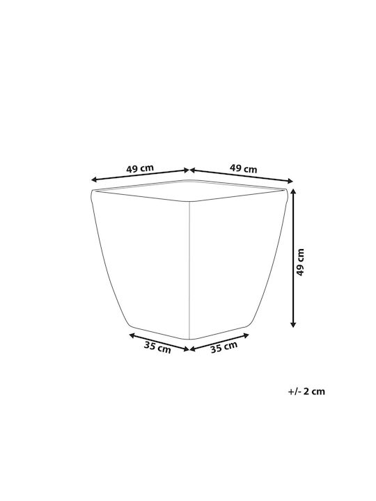 Beliani Γλάστρα Πλαστική Γκρι 50x50x48εκ.