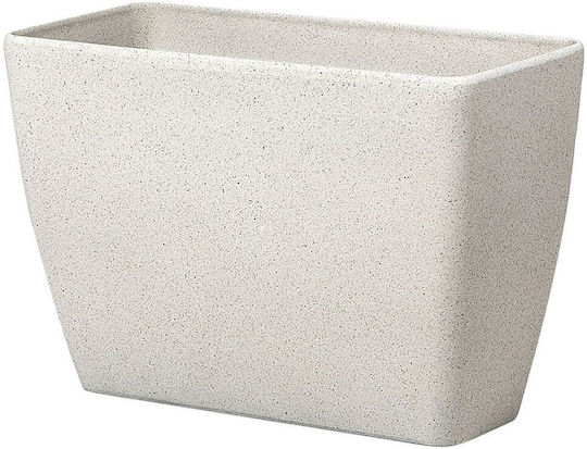Beliani Set 2 Kunststoff Blumenkästen Beige