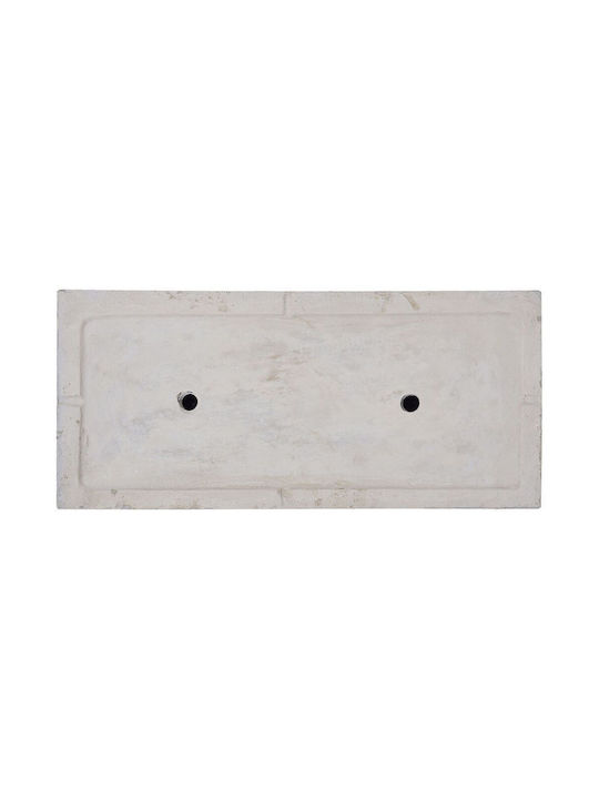 Beliani Ζαρντινιέρα Πλαστική Λευκή 60x29x30εκ.