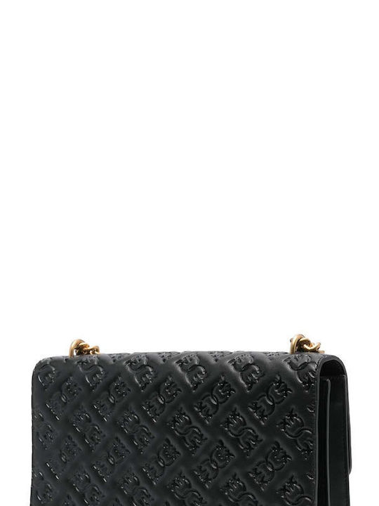 Pinko Love One Classic Leder Damen Tasche Crossbody Schwarz