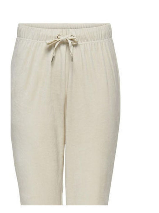 Rebel Jogginghose Samt Beige