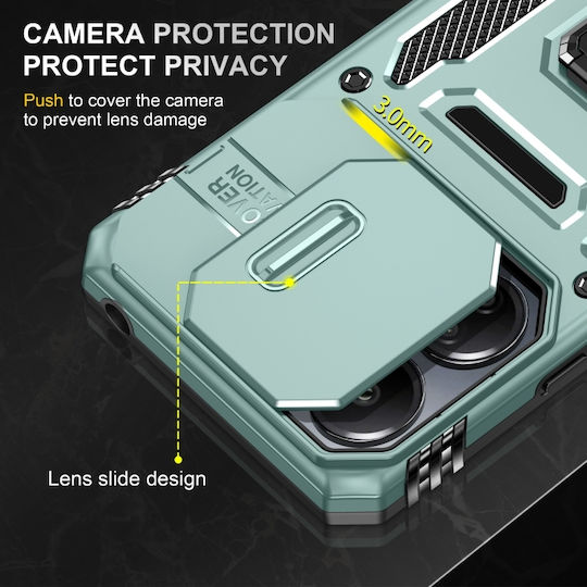 Xiaomi Poco X6/redmi Note 13 Pro 5g Armor Pc + Tpu Κάμερα Ασπίδα Θήκη Τηλεφώνου Αλπικό Πράσινο