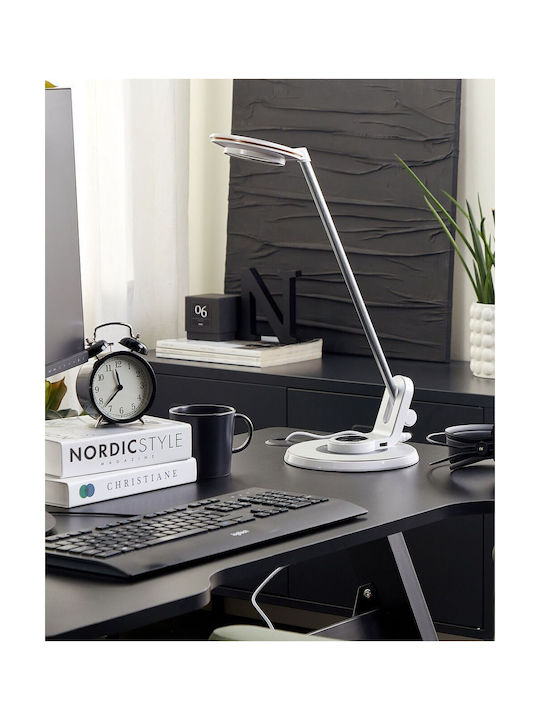 Beliani LED Schreibtischlampe in Silber Farbe
