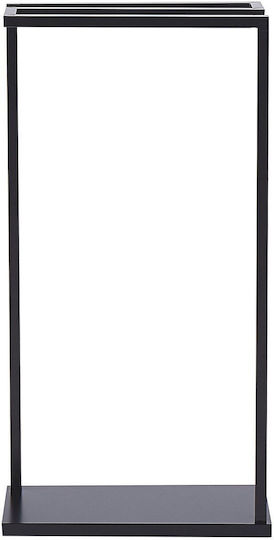 Beliani Raft De Haine De Baie Simplu 83x83cm Inox Negru