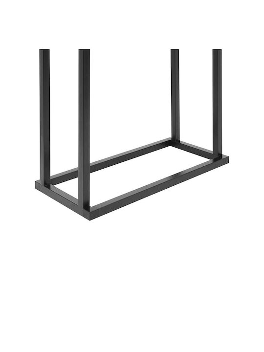 Beliani Raft de haine de Baie Dublu ​45x85cm Inox Negru