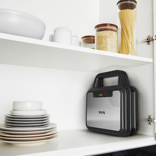 Tefal UltraCompact 3in1 Τοστιέρα με Αποσπώμενες Πλάκες για 2 Τοστ 700W Μαύρη