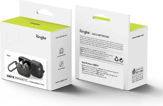 Ringke Onyx Case Plastic with Hook in Black color for Samsung Galaxy Buds 3 / 3 Pro