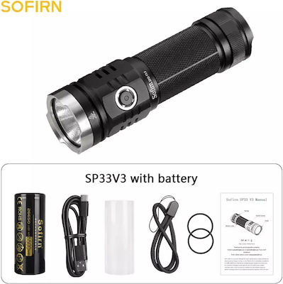 Sofirn Flashlight LED Waterproof IPX8 with Maximum Brightness 3500lm Black