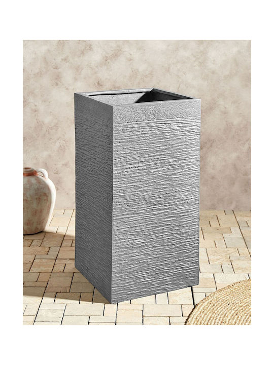 Gray Dion Planter 40 X 40 X 77 Cm