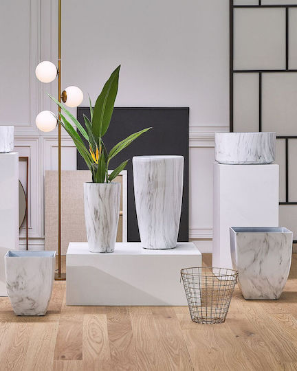 Planter Ø 43 Cm Marble Effect Valta