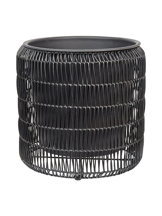 Set 2 Black Rattan Flower Pots Brodiea