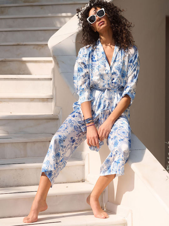 Set Kimono Pants Scrunchie Porcelain