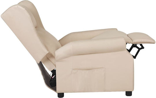 Armchair with Footstool Cream 73x95x103cm