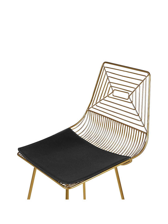 Stool Bar with Backrest Metallic Gold 2pcs