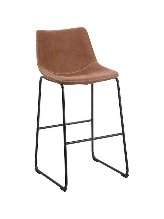 Stool Bar Upholstered with Fabric Gold Brown 2pcs