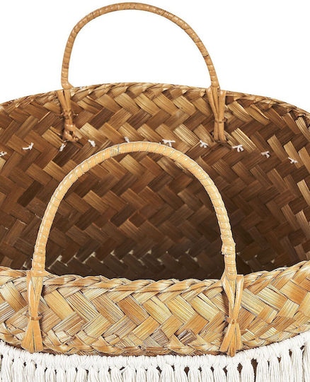Beliani Aufbewahrungskorb Bamboo Beige