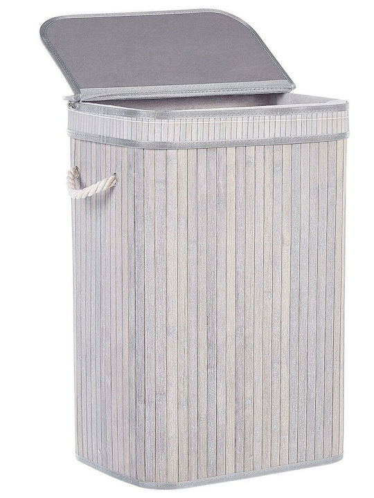 Beliani Aufbewahrungskorb Bamboo mit Deckel Gray 1Stück