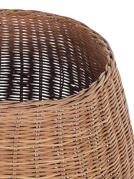 Beliani Καλάθι Αποθήκευσης Rattan με Καπάκι Μπεζ 40cm