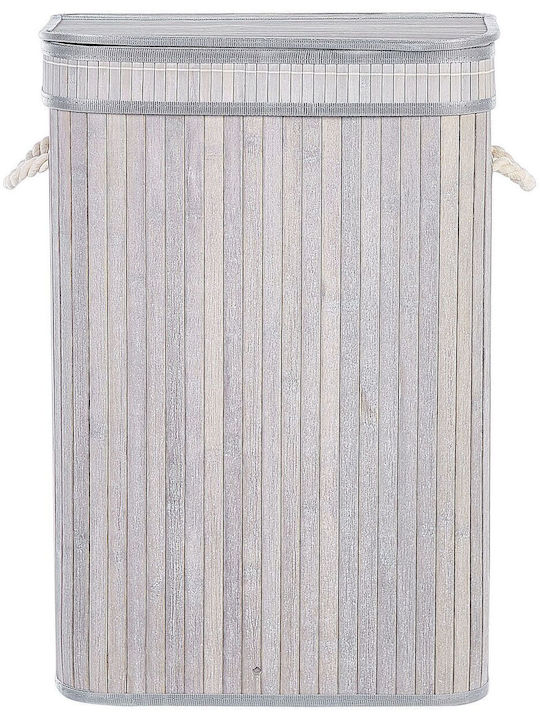 Beliani Aufbewahrungskorb Bamboo mit Deckel Gray 1Stück