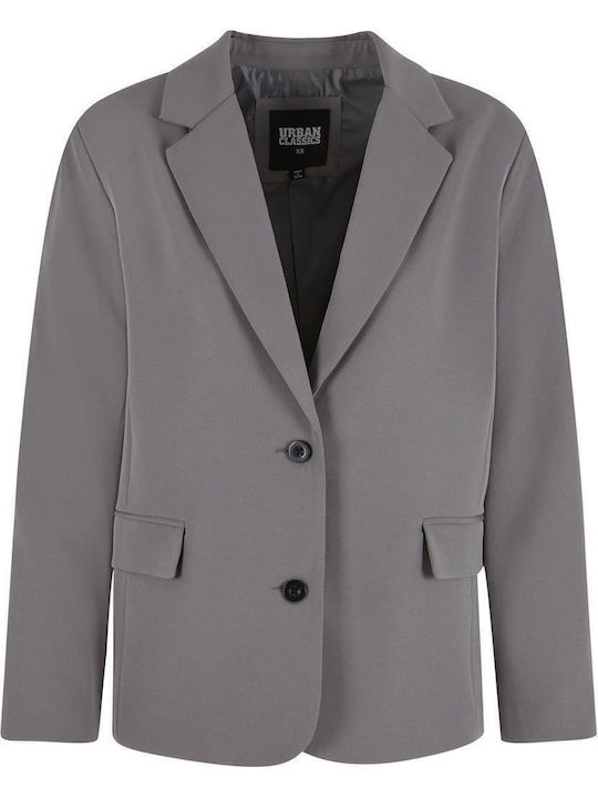 Urban Classics Lung Blazer pentru femei Sacou Cloudgrey