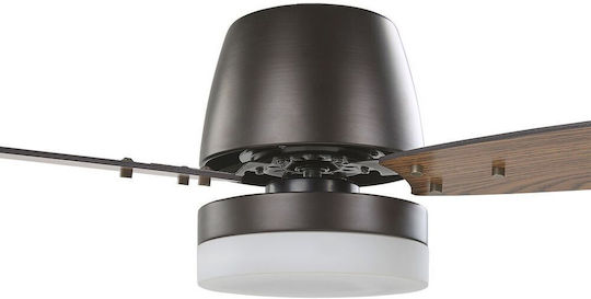 Beliani Mlava Ανεμιστήρας Οροφής 122cm με Φως Dark Wood White Black